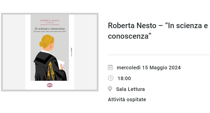 Roberta Nesto – “In scienza e conoscenza”