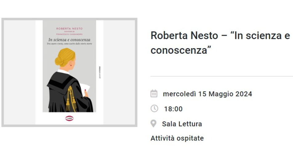 Roberta Nesto – “In scienza e conoscenza”